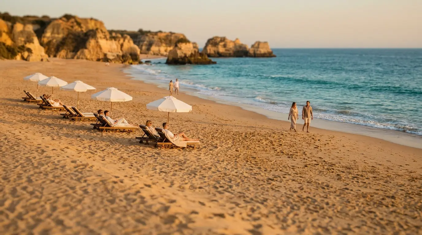 Leerer Strand im Mai — schulferienfrei reisen mit Freiora